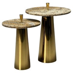 Italian Mid-Century Modern Style, Contemporary, Nesting Side Tables, Brass