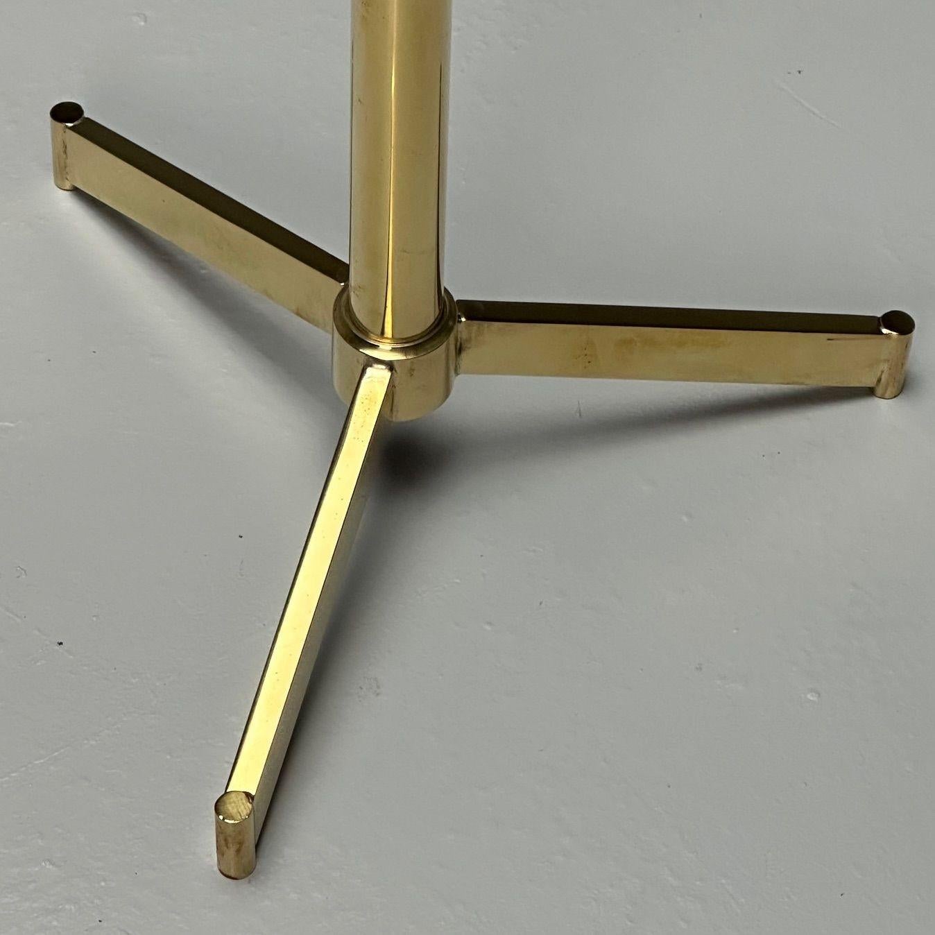 Italian Mid-Century Modern Style, Martini Side Tables, Brass, Glass 4