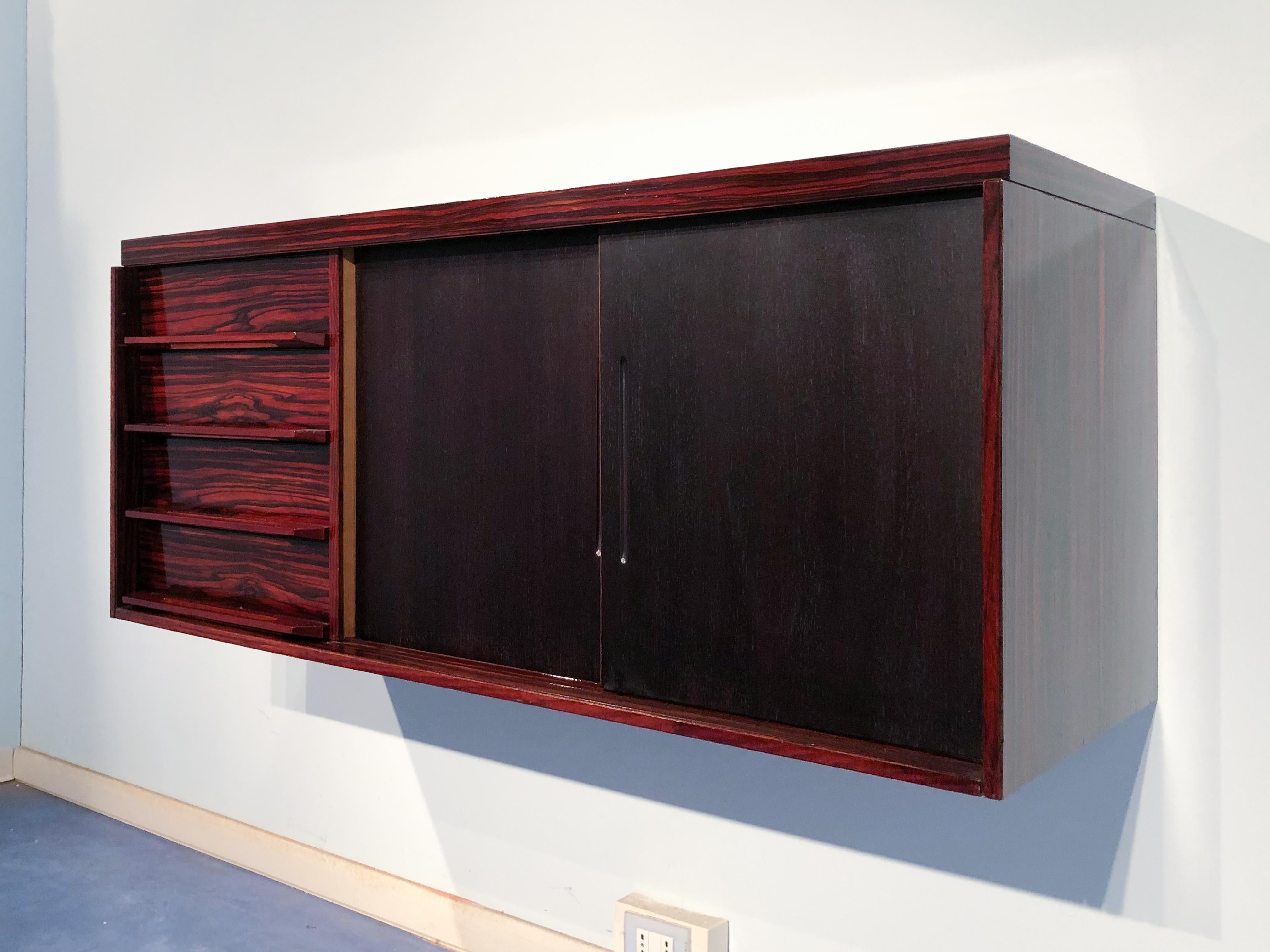 Mid-20th Century Italian Mid-Century Modern Wall Mounted Sideboard, 1950s For Sale