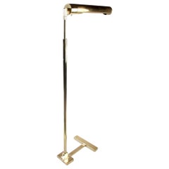 Italian Mid-Century Modern Swing Head Solid Brass Floor Lamp, Reading Lamp