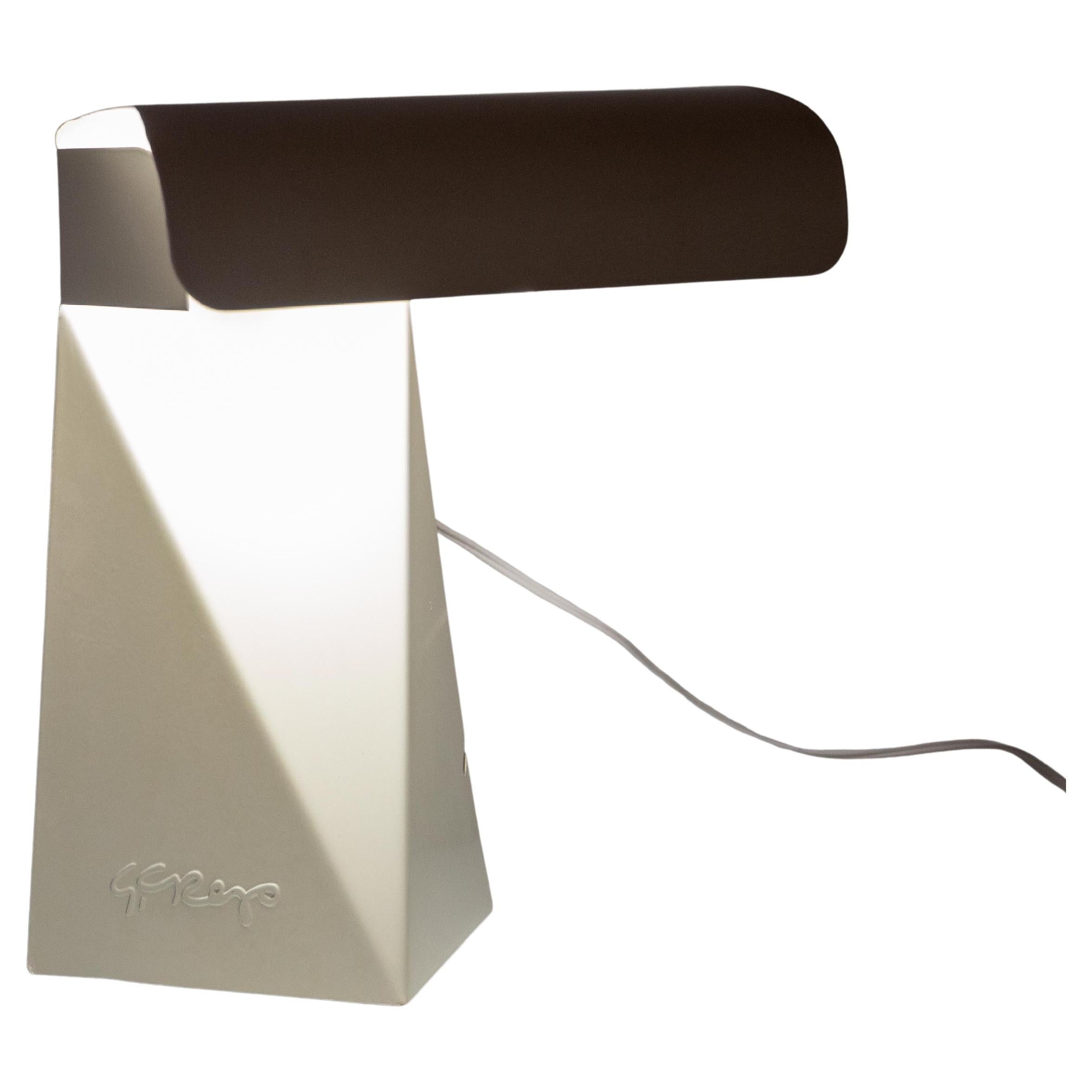 Italian Mid Century Modern Table Lamp by G. Grego, 1970s Metal Design For Sale