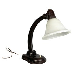 Italienische Tischlampe aus Opalglas und Bakelit, Mitte des Jahrhunderts, 1940er Jahre