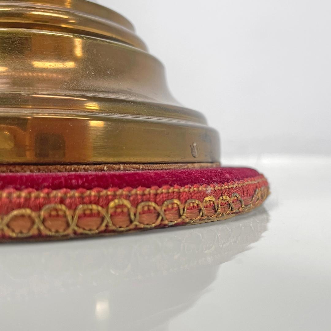Italian mid-century modern table lamp red fabric shade with decorations, 1950s For Sale 14
