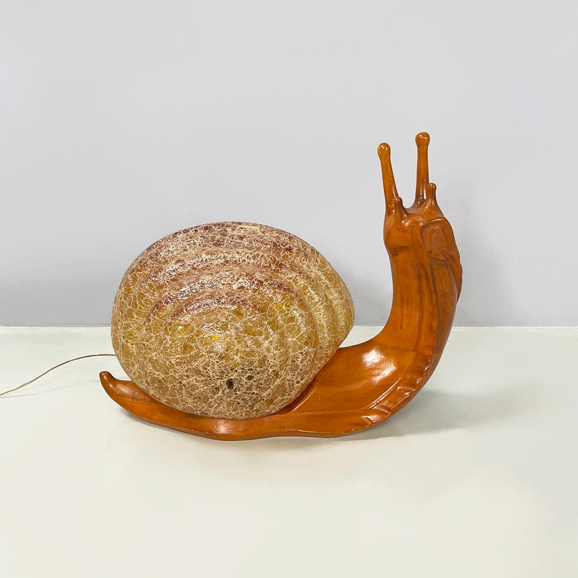 Mid-Century Modern Italian mid-century modern table lamp Snail Marzio Cecchi Dimensione Fuoco 1960s For Sale