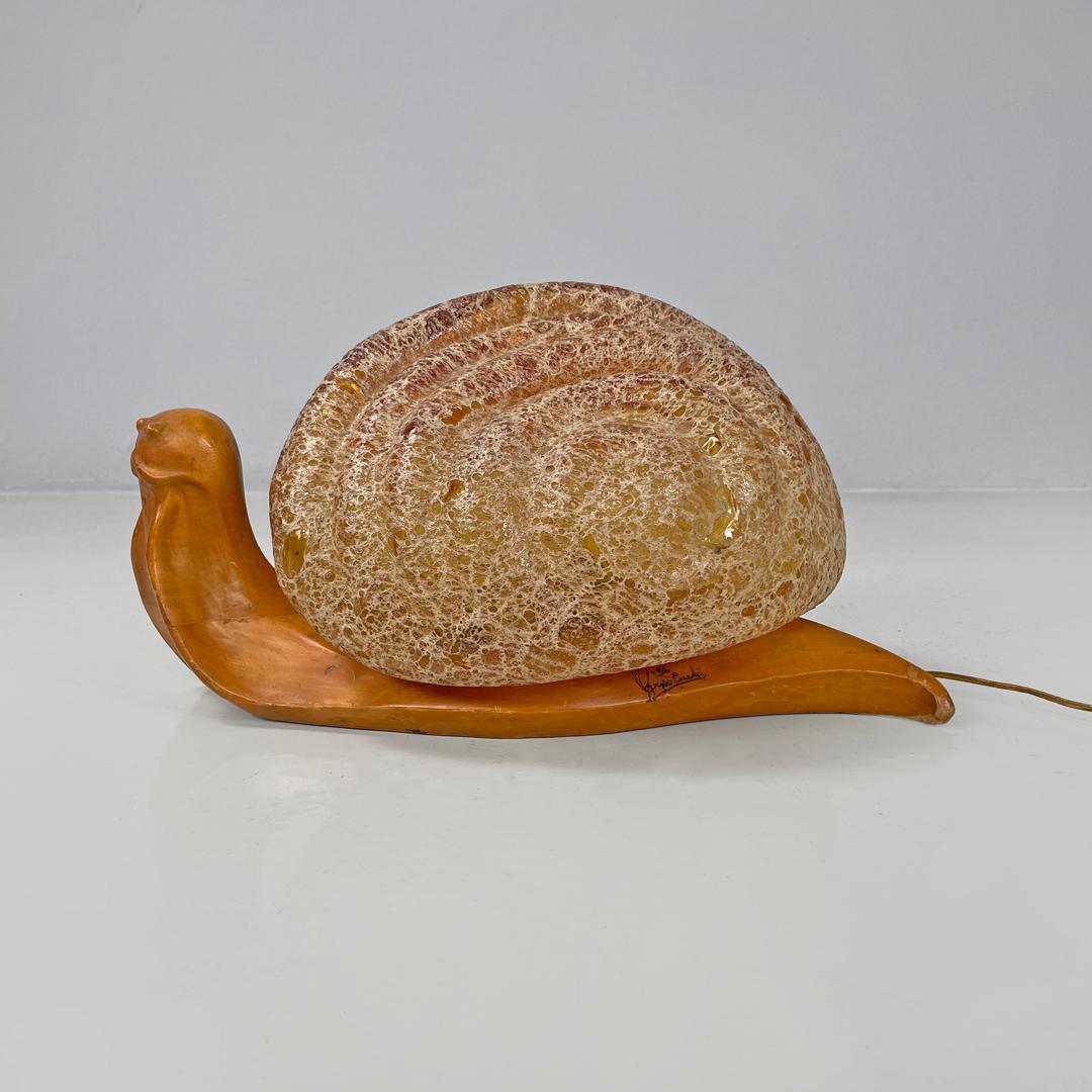 Mid-20th Century Italian mid-century modern table lamp Snail Marzio Cecchi Dimensione Fuoco 1960s For Sale
