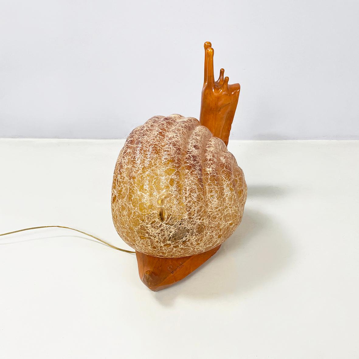 Mid-20th Century Italian mid-century modern table lamp Snail Marzio Cecchi Dimensione Fuoco 1960s For Sale