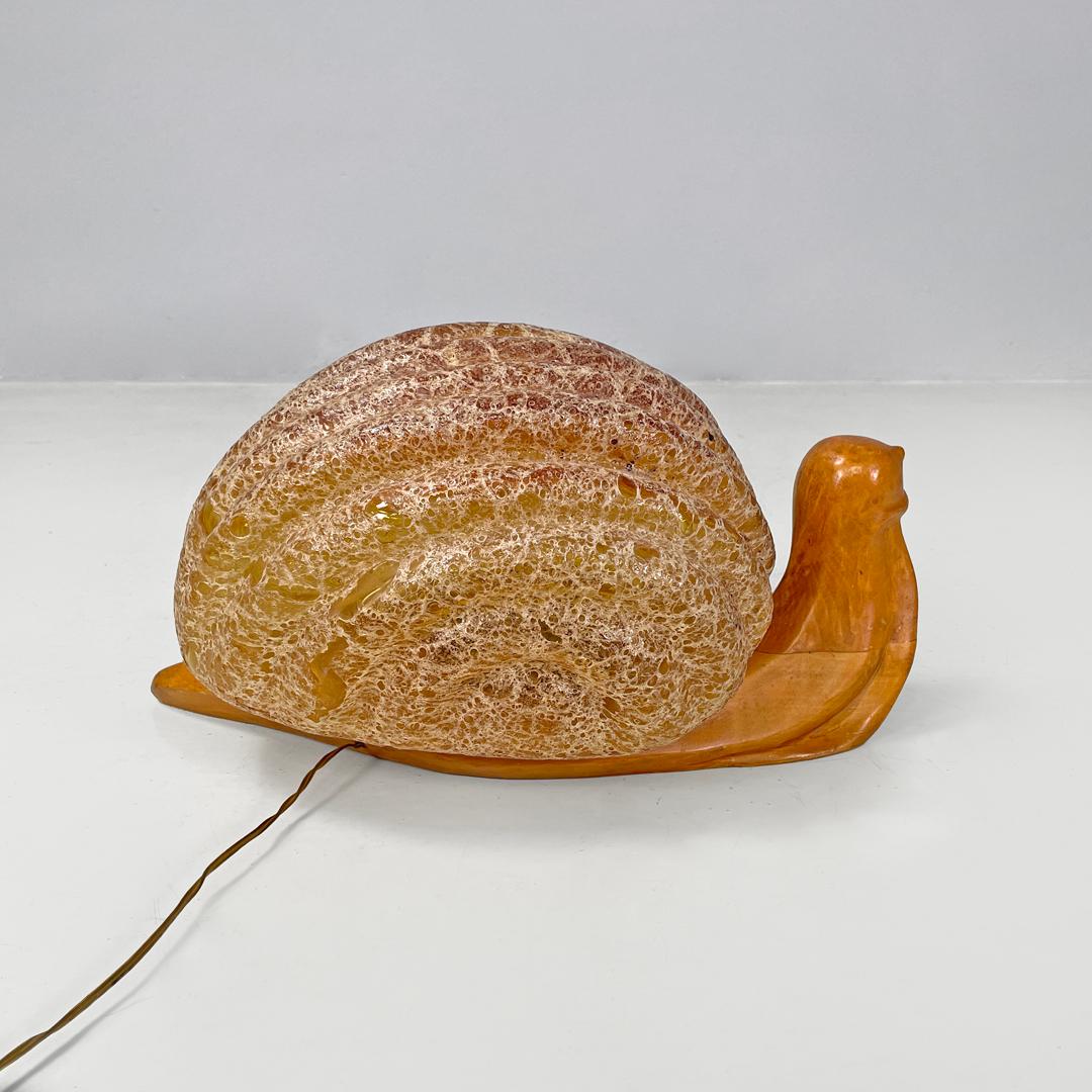 Italian mid-century modern table lamp Snail Marzio Cecchi Dimensione Fuoco 1960s For Sale 1