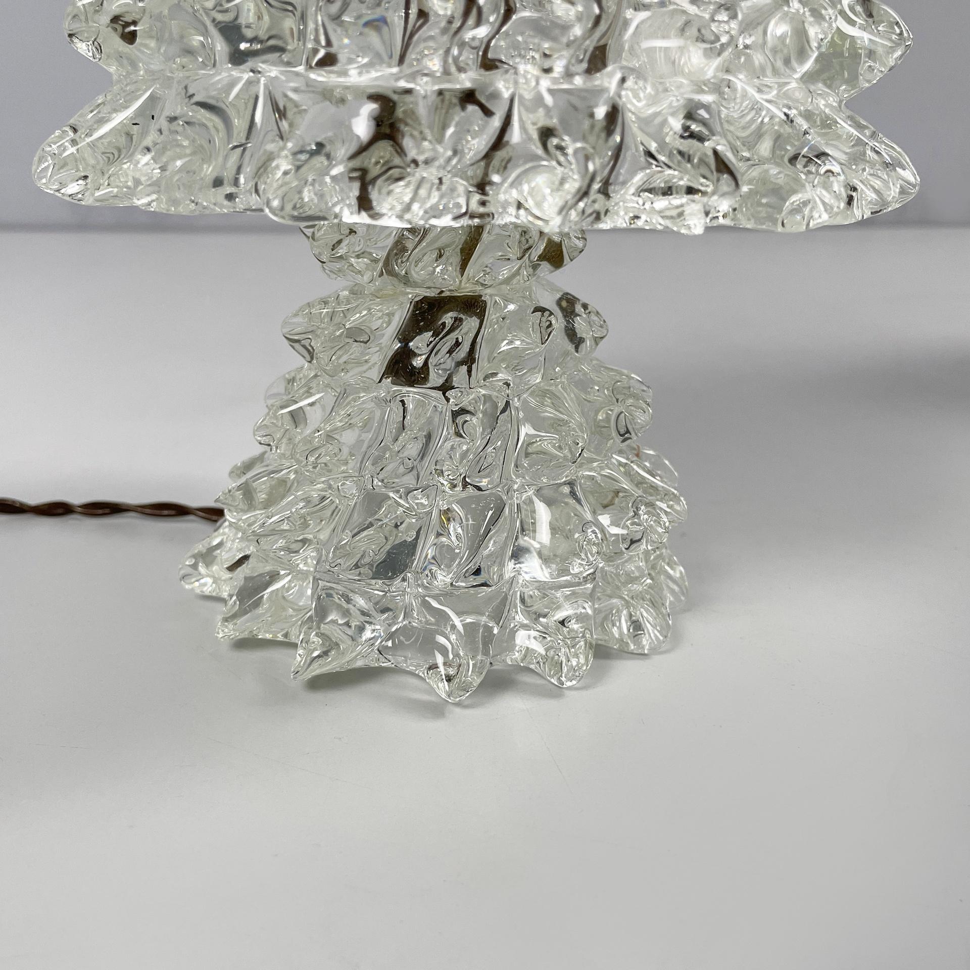 Lámparas de sobremesa modernas italianas de mediados de siglo de Barovier&Toso de cristal rostrato, años 50 en venta 7