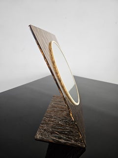 Italian Mid-Century Modern Table Mirror in Textured Plexiglass, 1960s