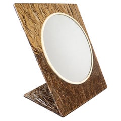 Italian Mid-Century Modern Table Mirror in Textured Plexiglass, 1960s