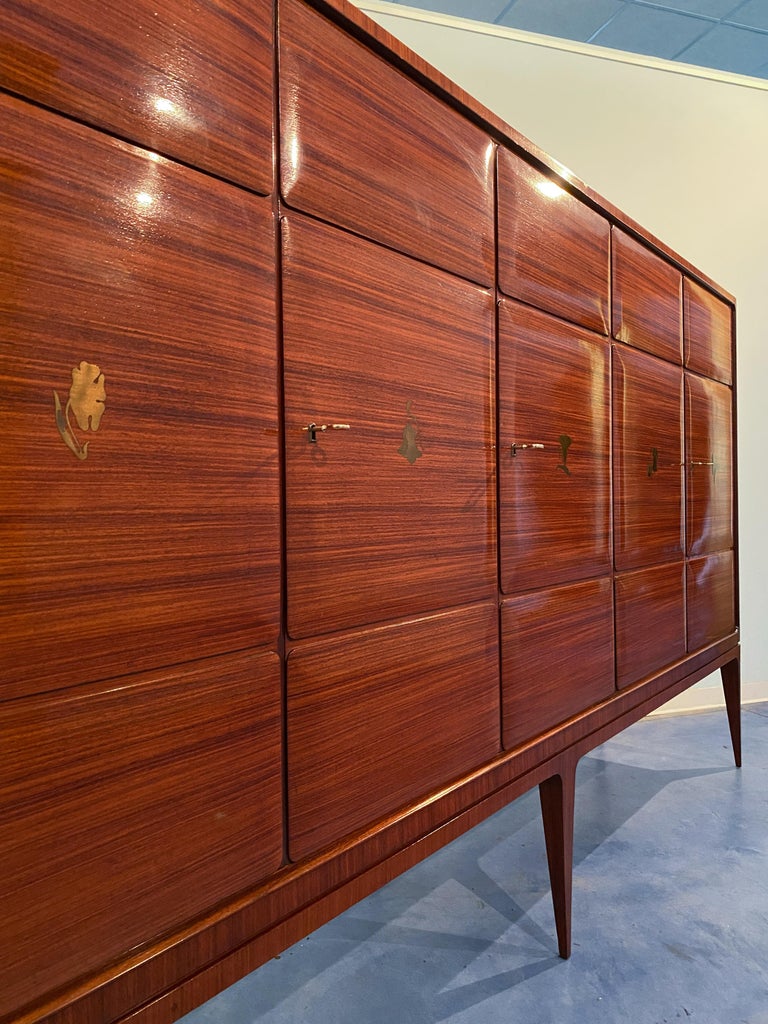 Italian Mid-Century Modern Tall Sideboard Cabinet Designed by Paolo Buffa, 1950 For Sale 5