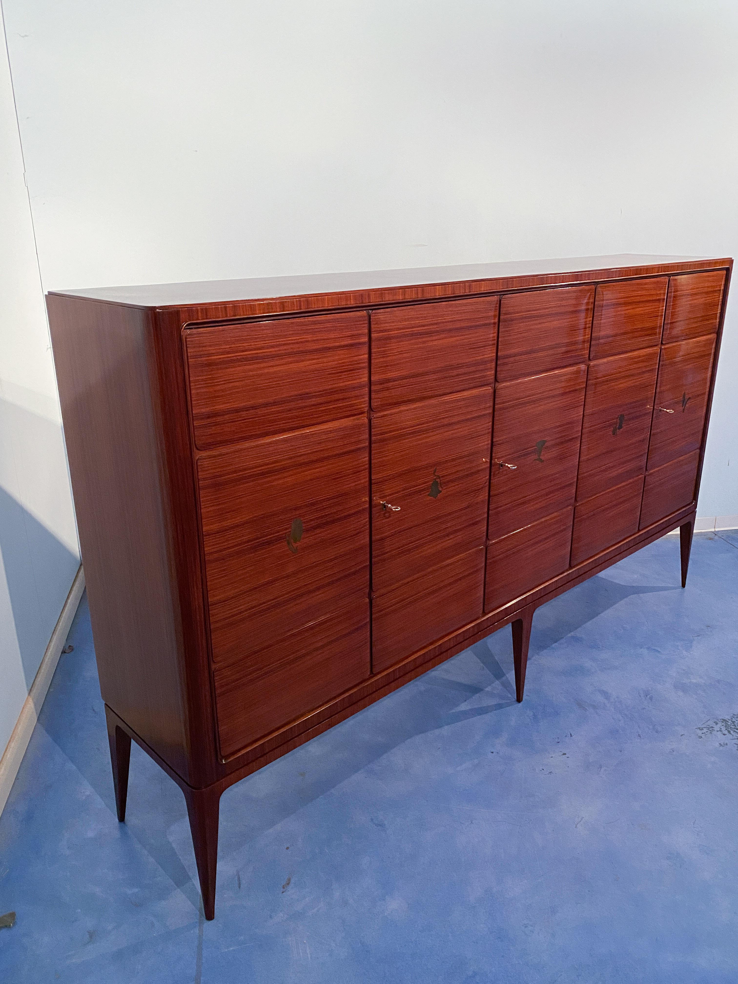 Italian Mid-Century Modern Tall Sideboard Cabinet Designed by Paolo Buffa, 1950 For Sale 13
