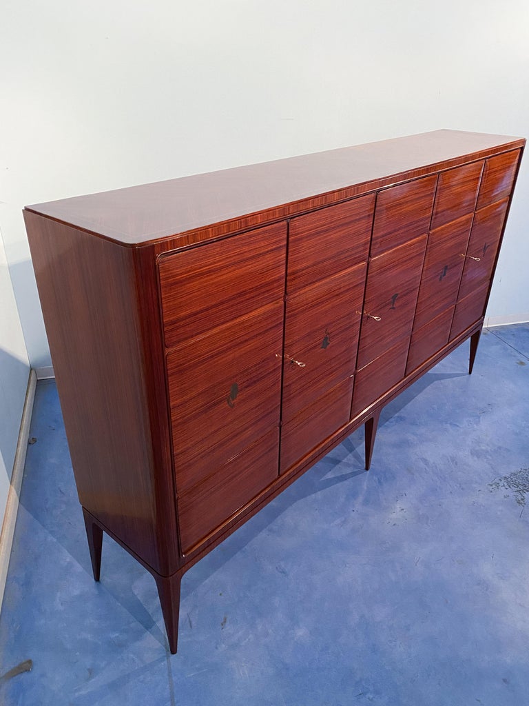 Italian Mid-Century Modern Tall Sideboard Cabinet Designed by Paolo Buffa, 1950 For Sale 14