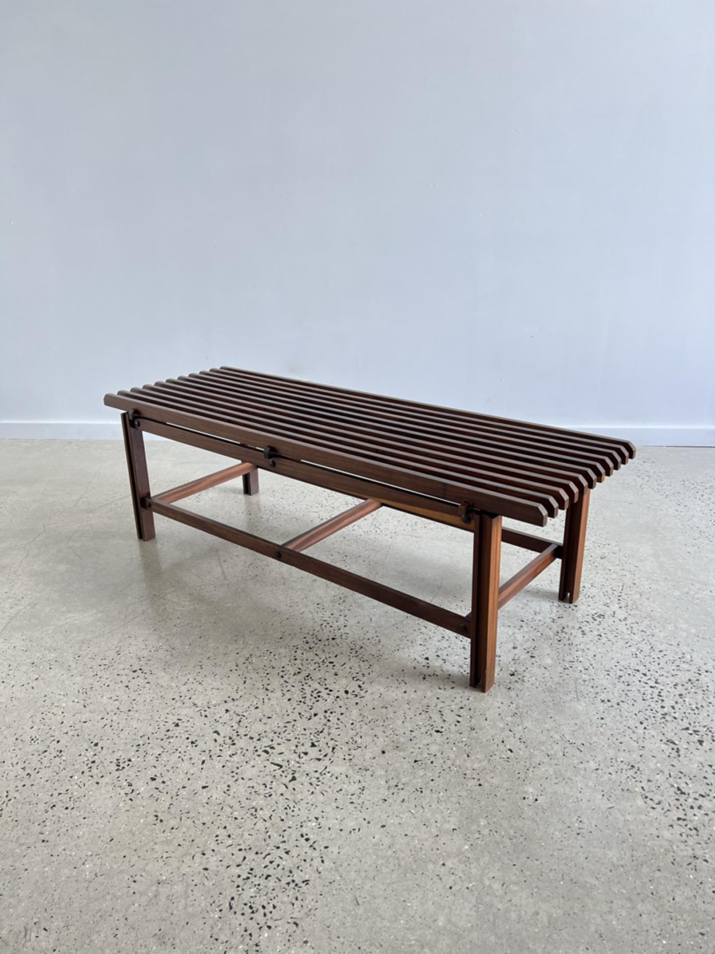 Italian Mid Century Modern Teak Bench  7