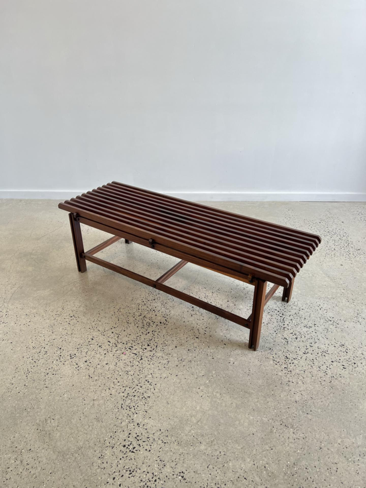 Italian Mid Century Modern Teak Bench  9