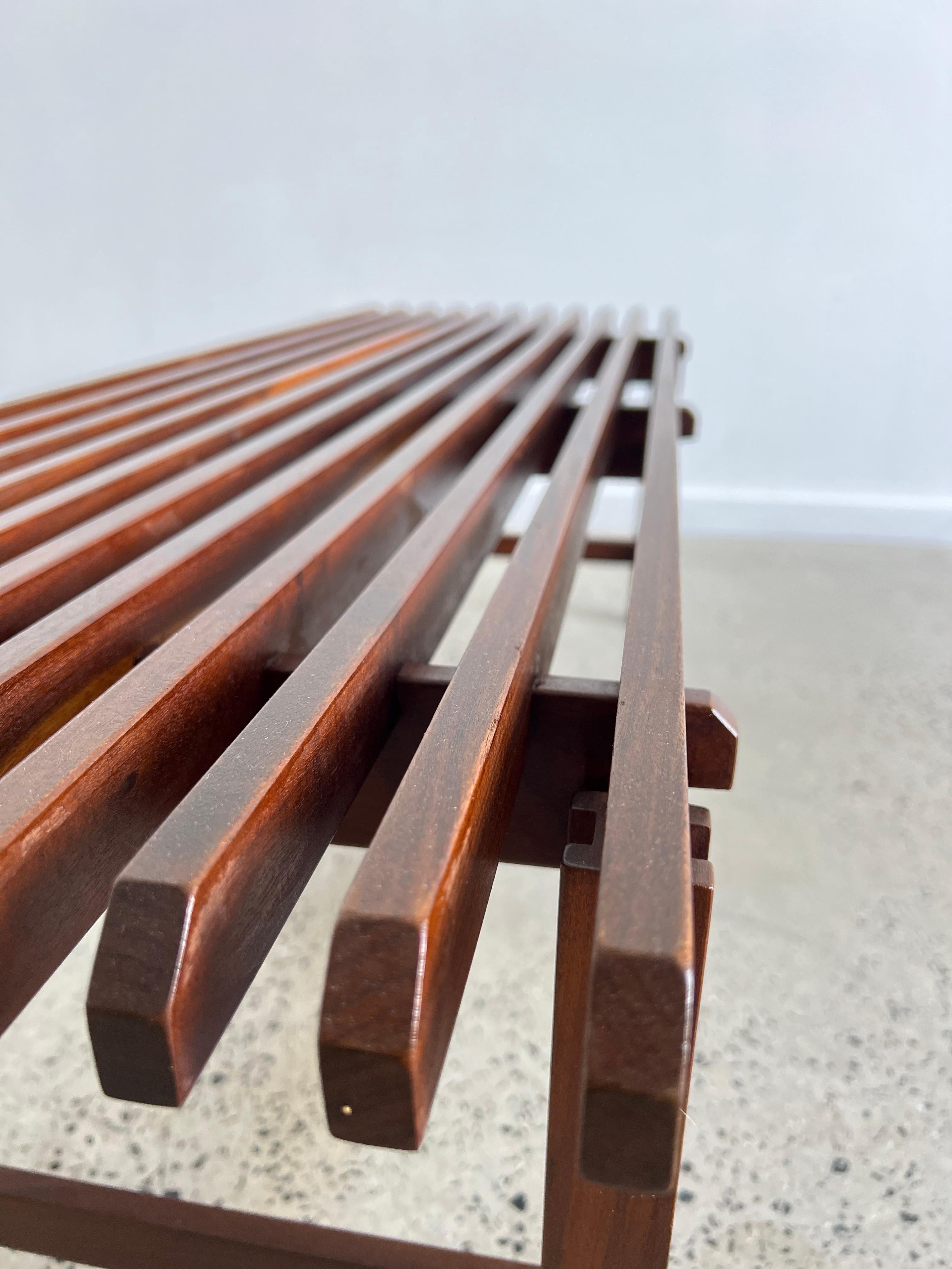 Italian Mid Century Modern Teak Bench  In Good Condition In Byron Bay, NSW