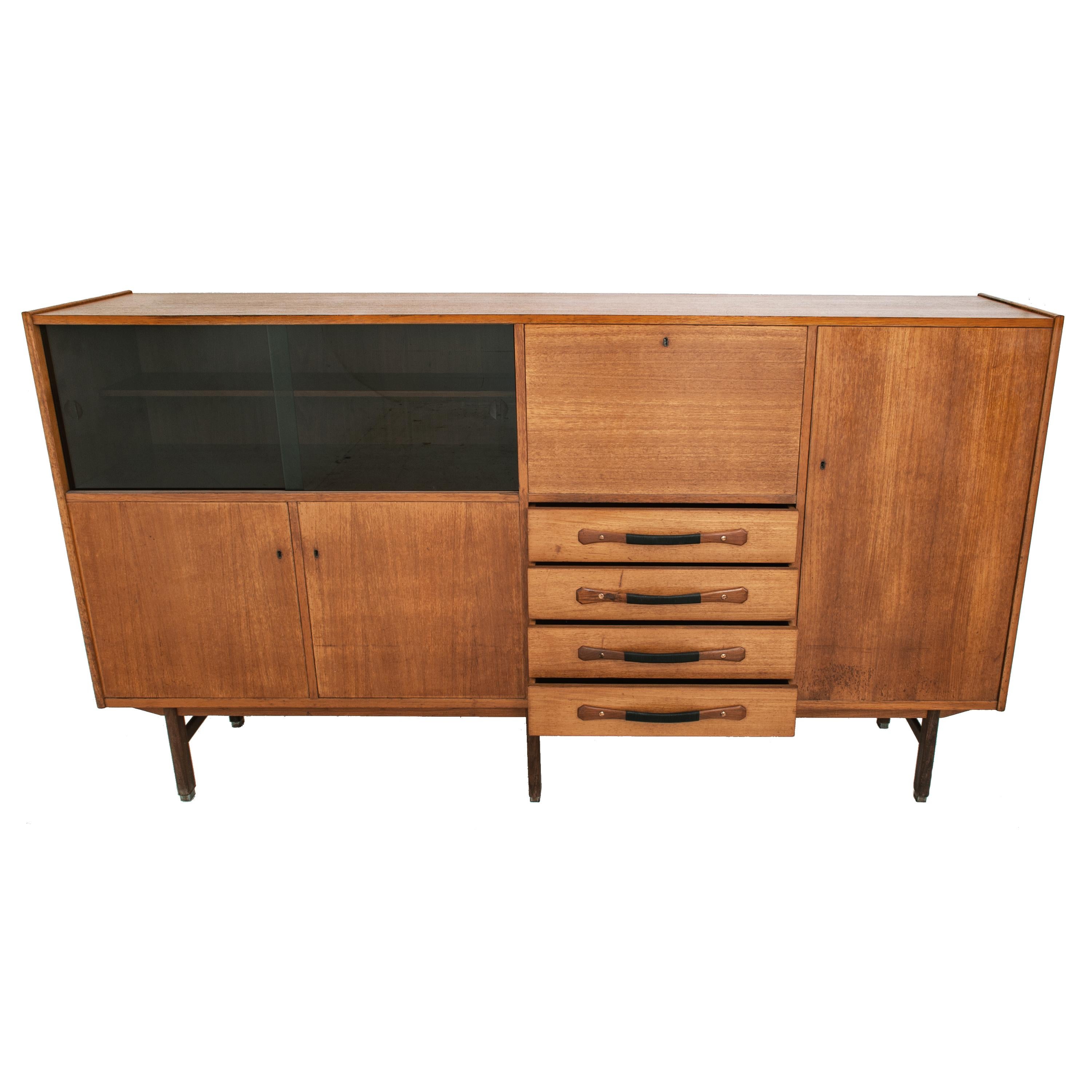 Italian Mid-Century Modern Teak Credenza Sideboard Ilmari Tapiovaara Cantu 1960 7