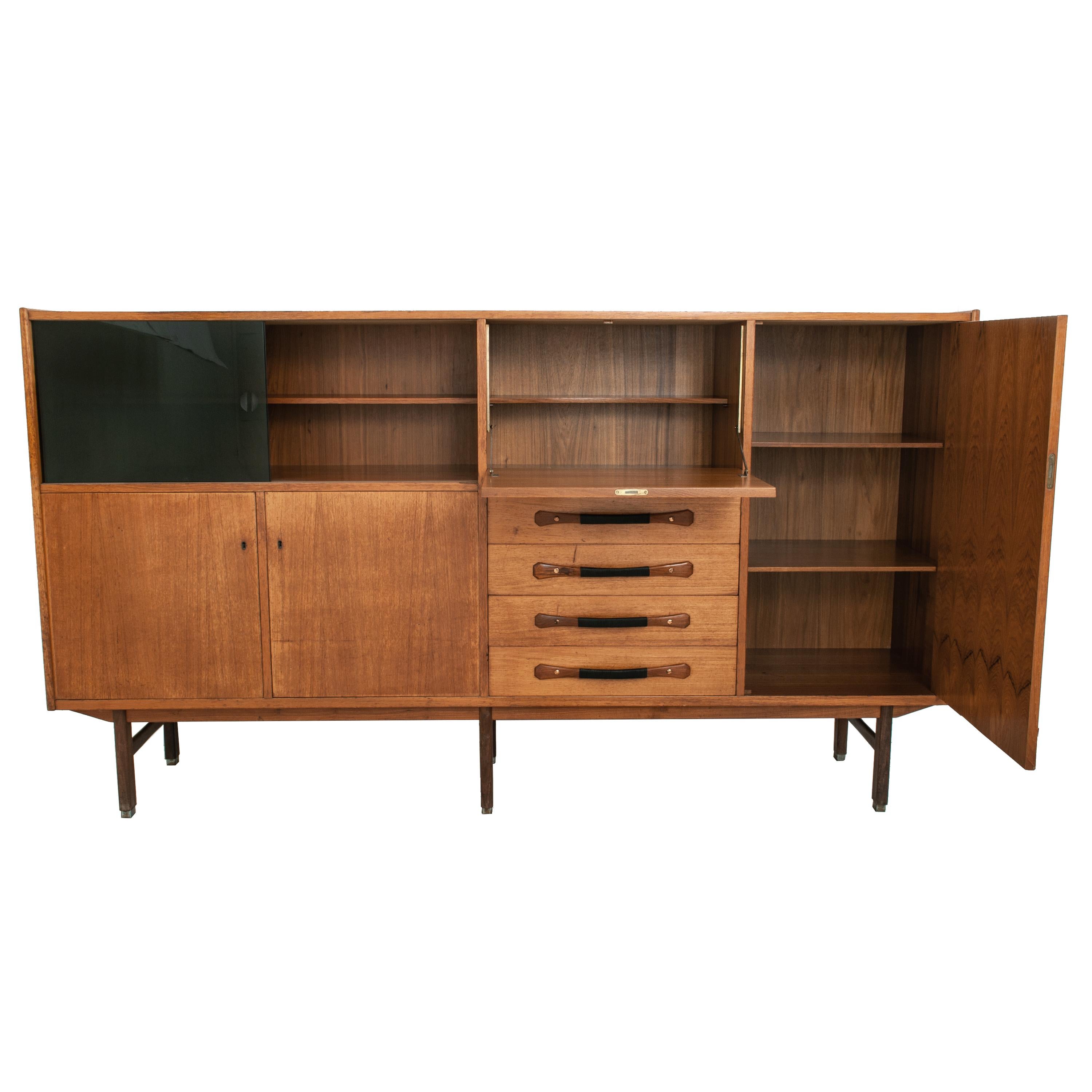 Italian Mid-Century Modern Teak Credenza Sideboard Ilmari Tapiovaara Cantu 1960 4