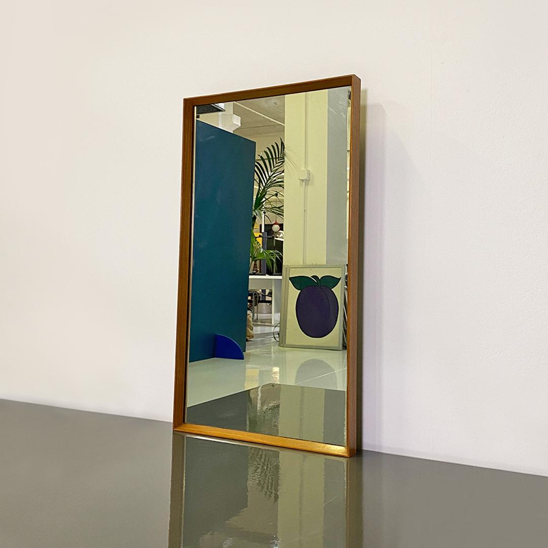 Mid-20th Century Italian Mid-Century Modern Teak Frame with Rectangular Mirror, 1960s