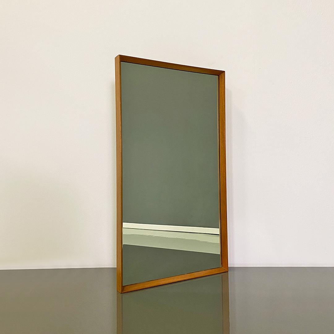 Italian Mid-Century Modern Teak Frame with Rectangular Mirror, 1960s 1