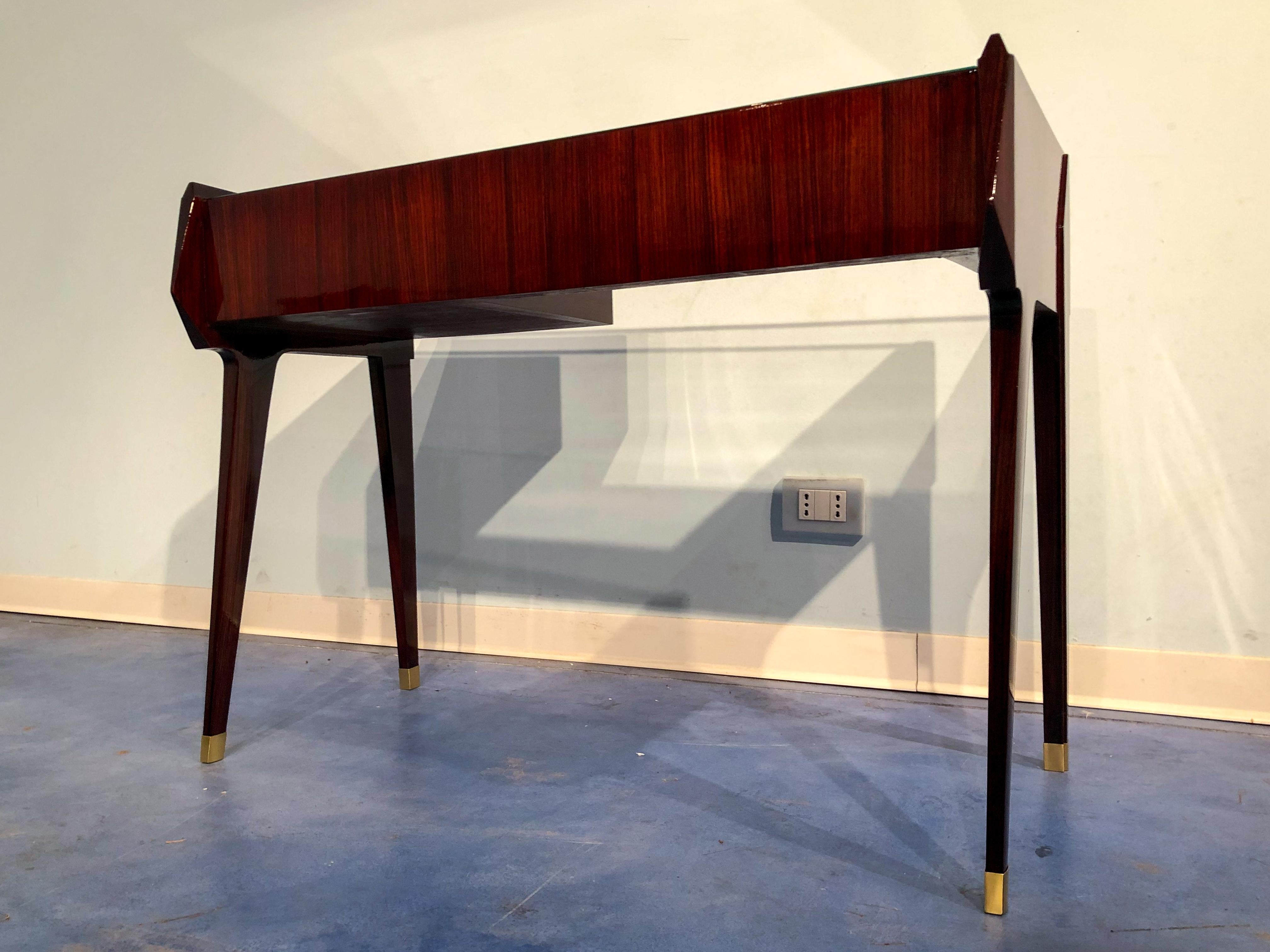 Brass Italian Mid-Century Modern  Petite Desk Designed by Vittorio Dassi, 1950s For Sale