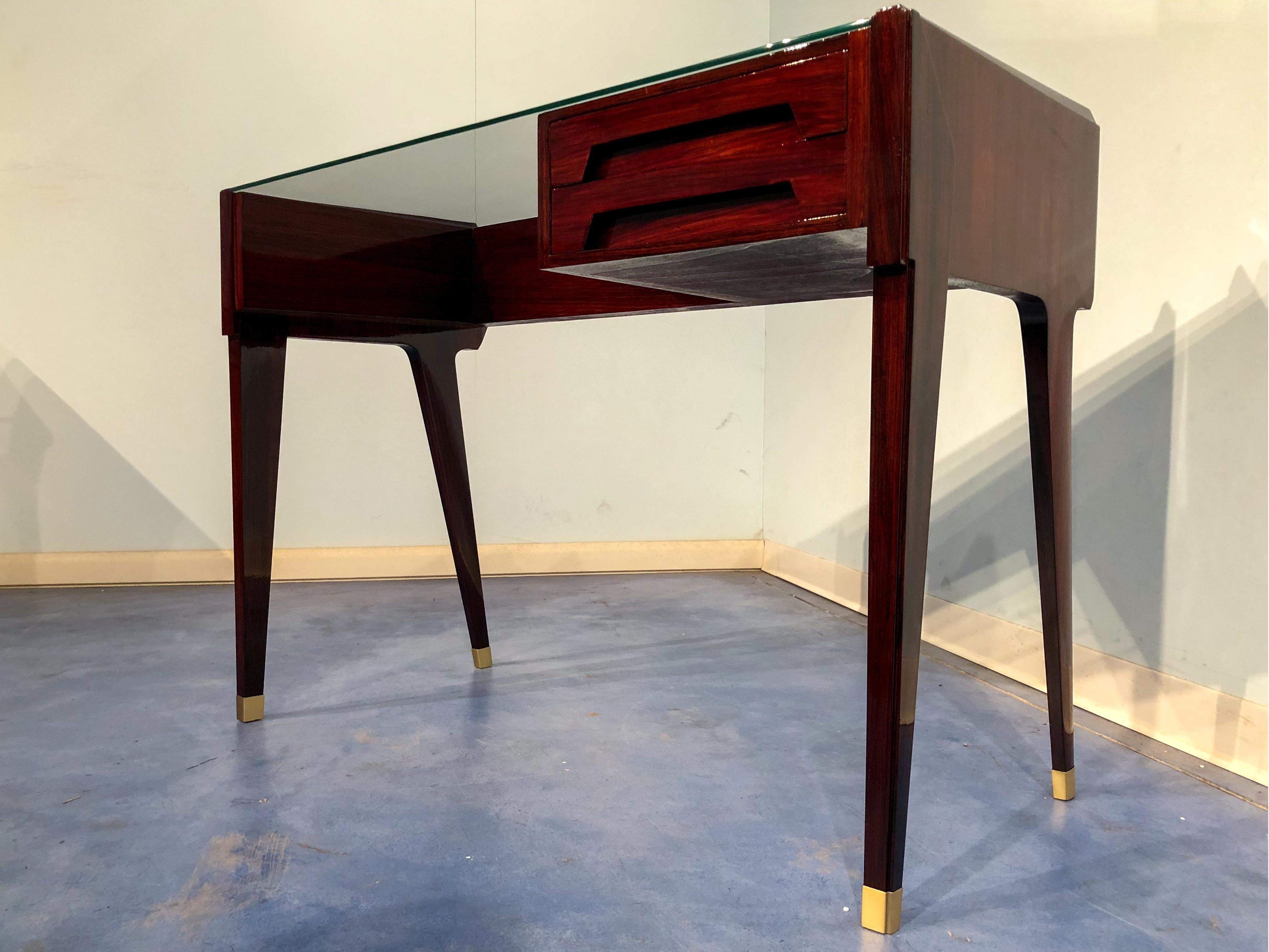 Moderna italiana de mediados de siglo  Pequeño escritorio diseñado por Vittorio Dassi, años 50 en venta 2