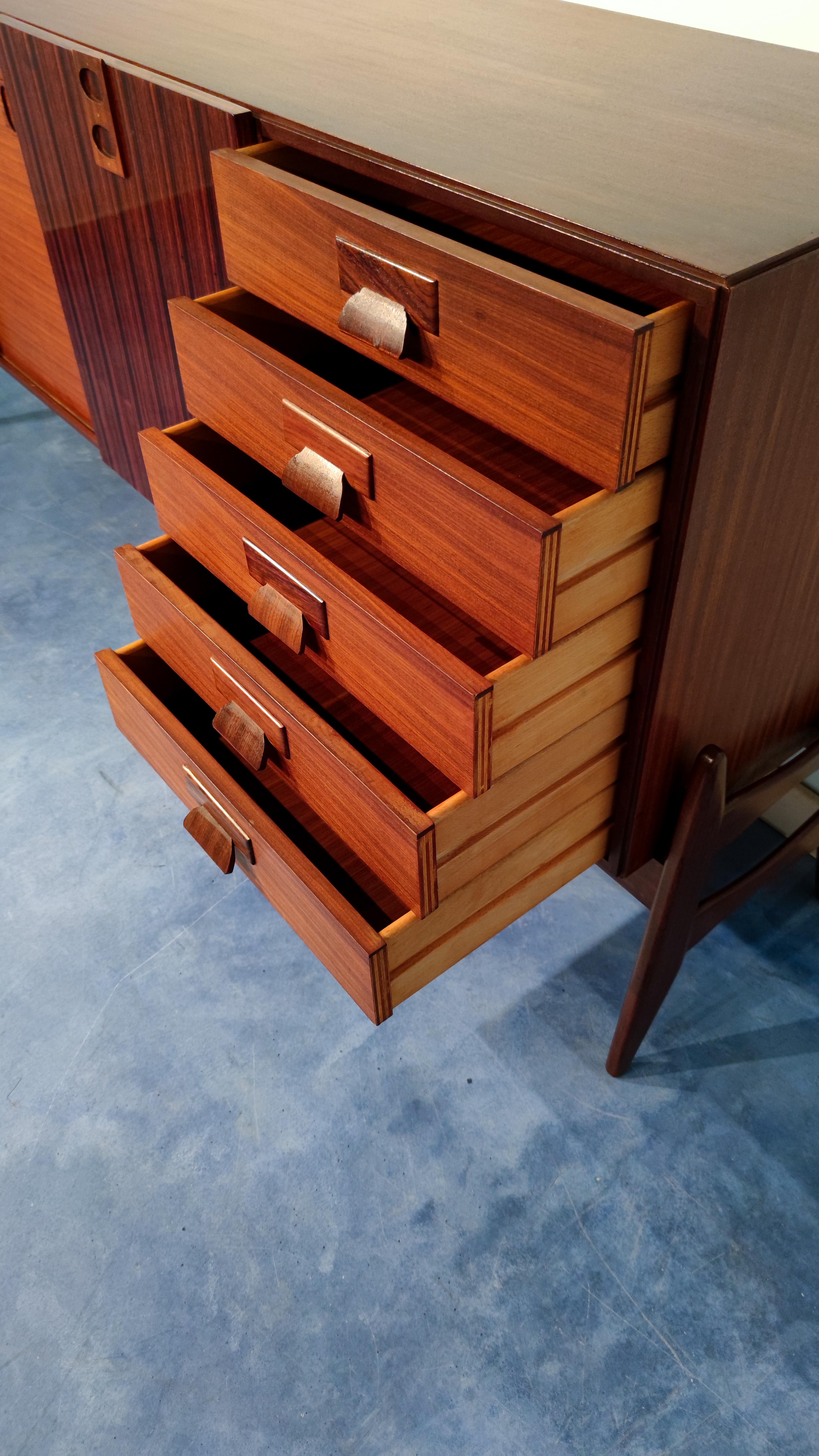 Italian Mid-Century Modern Teak Sideboard, 1960s For Sale 9