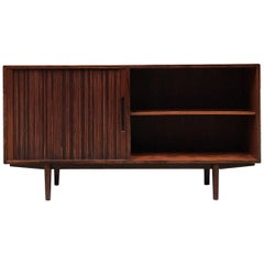 Italian Mid-Century Modern Teak Sideboard with Grissinated Sliding Door, 1960s