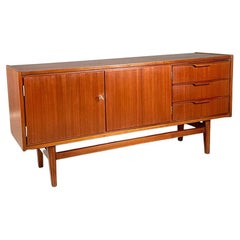 Italian Mid-Century Modern Teak Sideboard with Hinged Doors & Three Drawers 1960