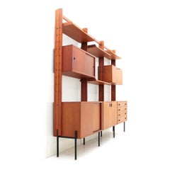 Italian Mid-Century Modern Teak Wall Unit, 1950s