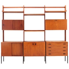 Italian Mid-Century Modern Teak Wall Unit, 1950s
