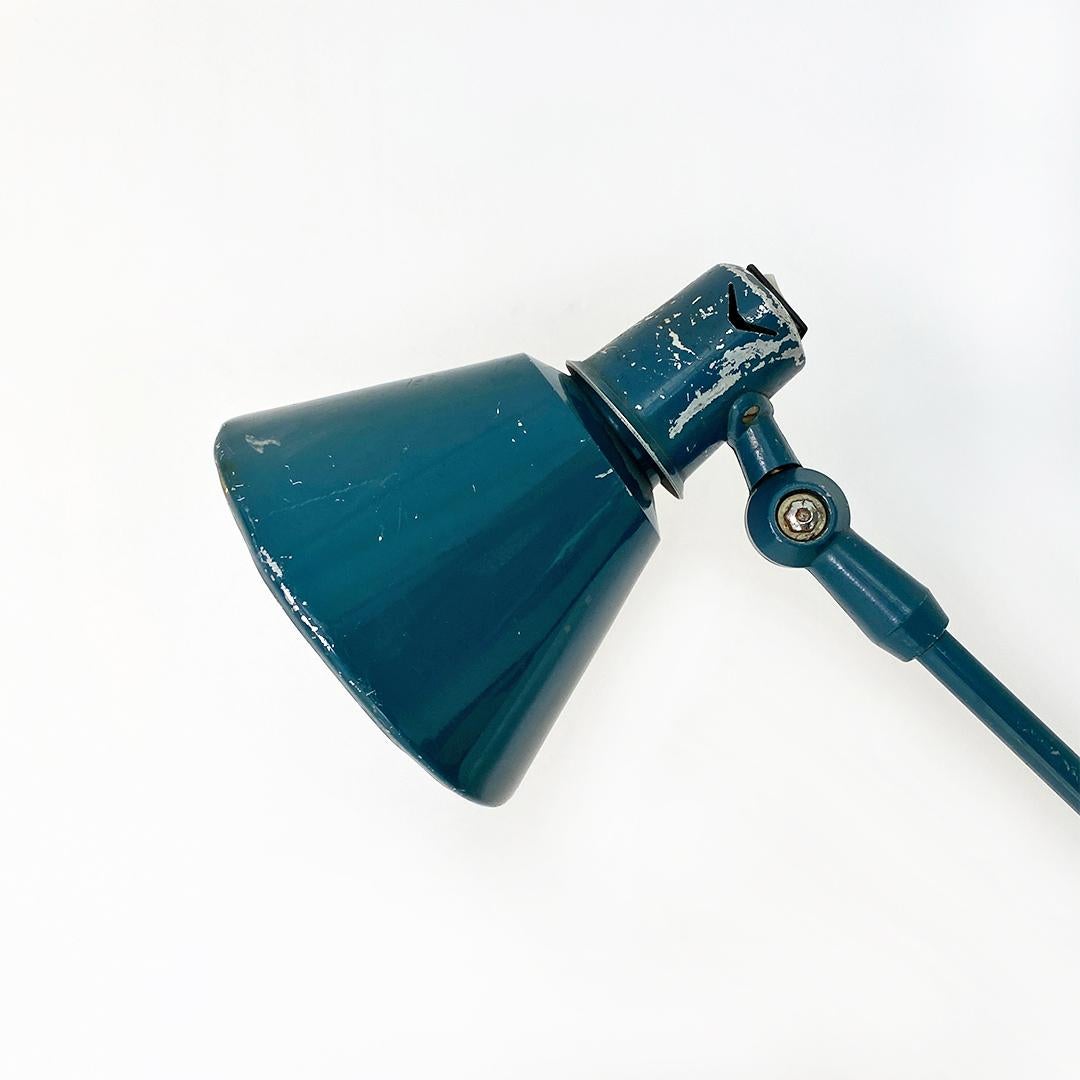 Italian Mid-Century Modern Teal Colored Metal Aure Clamp Lamp by Stilnovo, 1960s For Sale 2