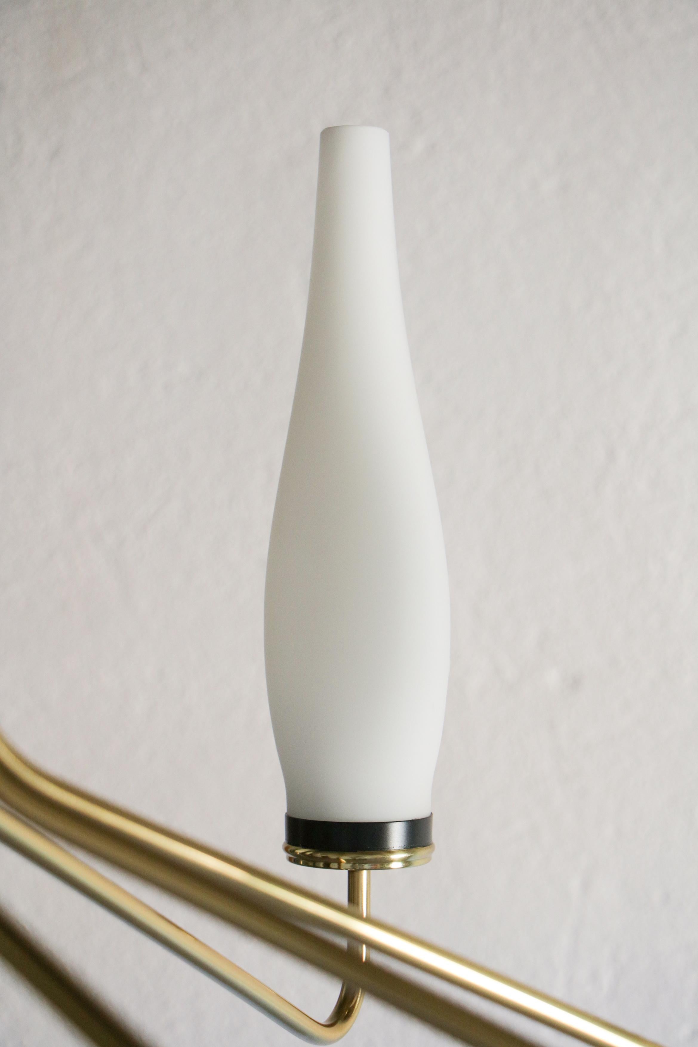 Italian Mid-Century Modern Ten Lights Chandelier Attributer to Stilnovo, 1950s For Sale 9