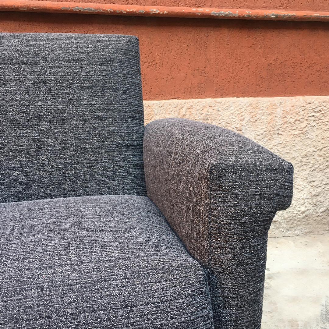Italian Mid-Century Modern Textured Gray Fabric and Metal Armchair, 1960s 4