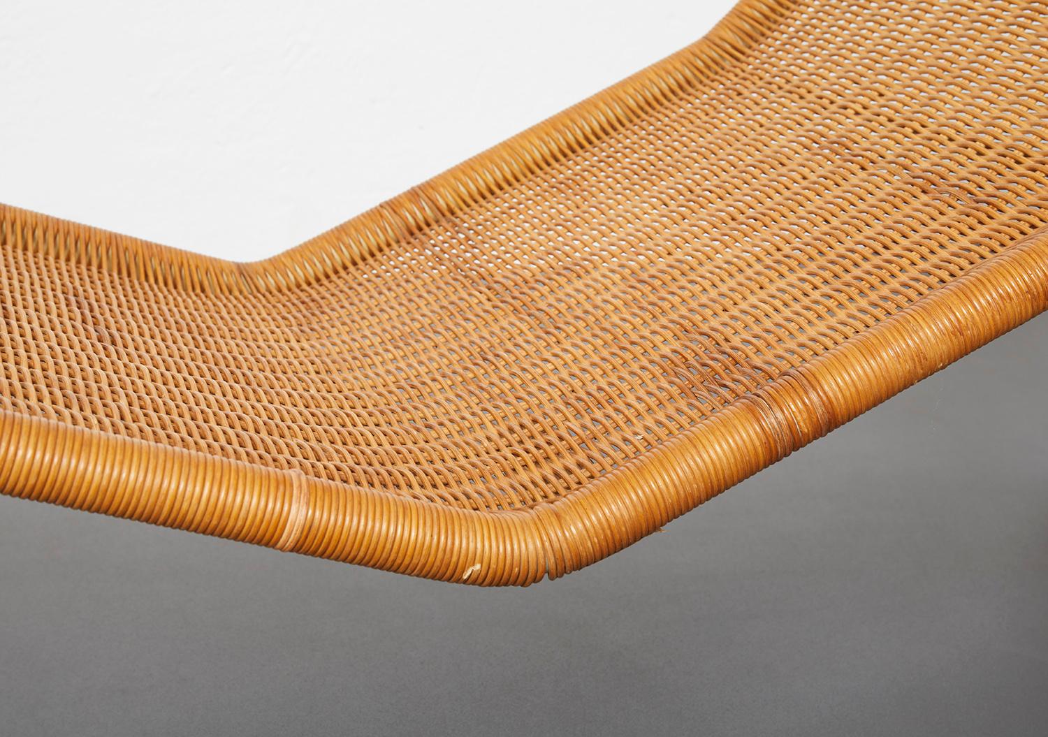 Italian Mid-Century Modern Tito Agnoli Rattan Chaise Longue by Bonacina, 1960 For Sale 1