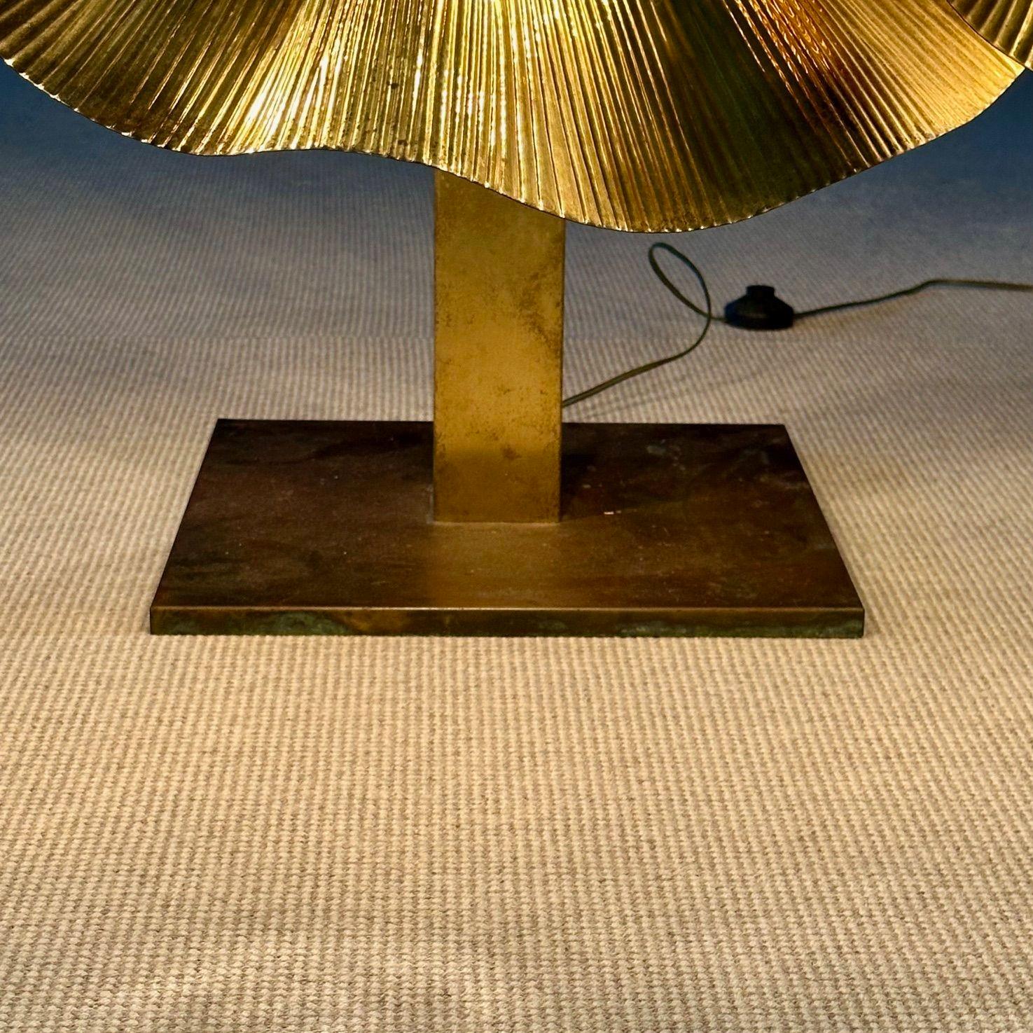 Tommaso Barbi, Bottega Gadda, Mid-Century Modern Ginkgo Floor Lamp, Brass, 1970s For Sale 13