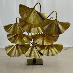 Tommaso Barbi, Bottega Gadda, Mid-Century Modern Ginkgo Floor Lamp, Brass, 1970s
