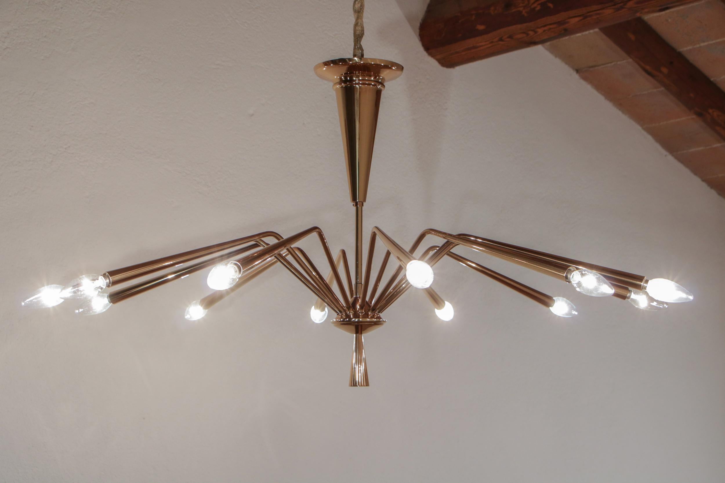 Italian Mid-Century Modern Torlasco Chandelier, Model 342, Lumi Milano, 1950s In Good Condition For Sale In Traversetolo, IT