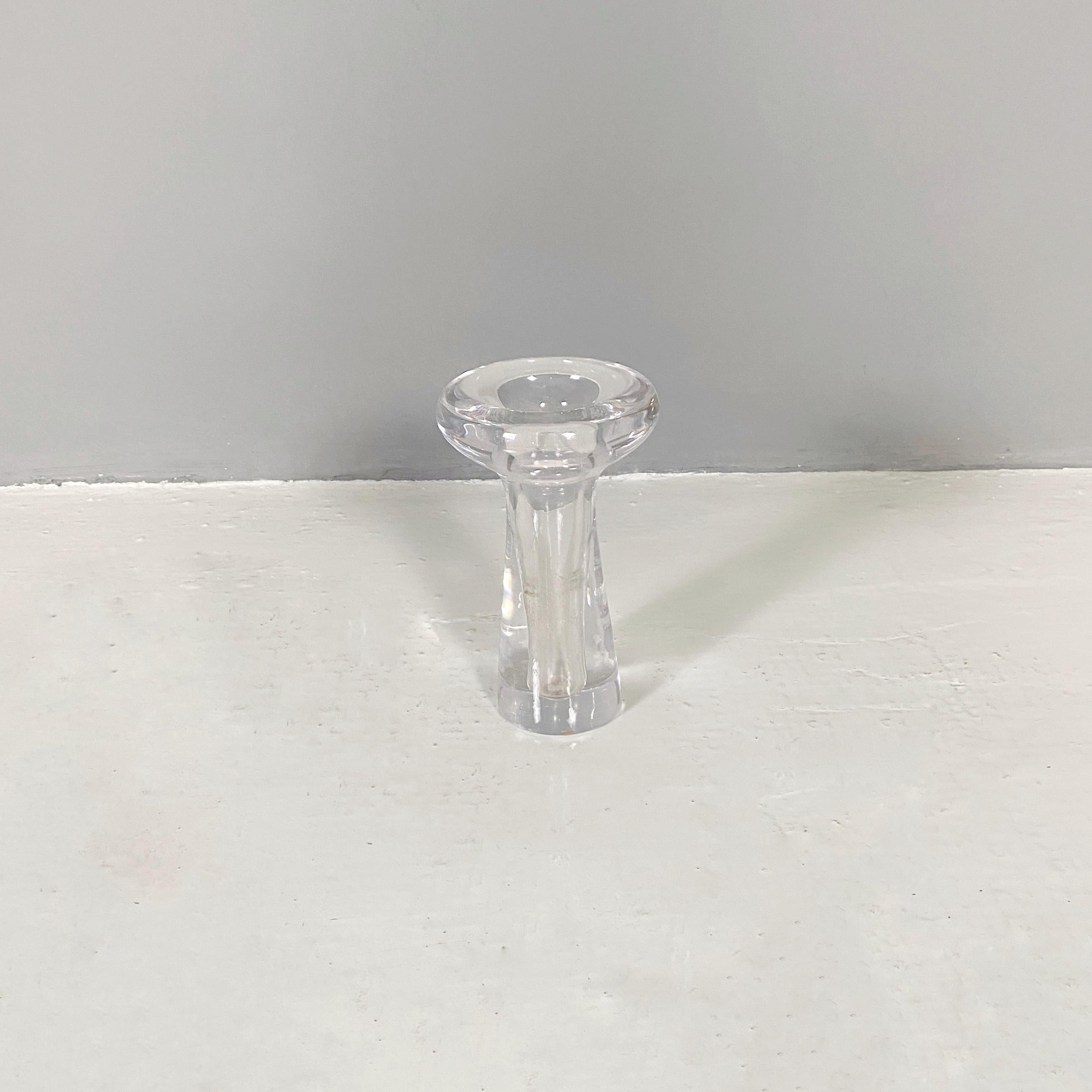 Italian Mid-Century Modern Transparent Glass Flower Vase, 1960s In Good Condition For Sale In MIlano, IT