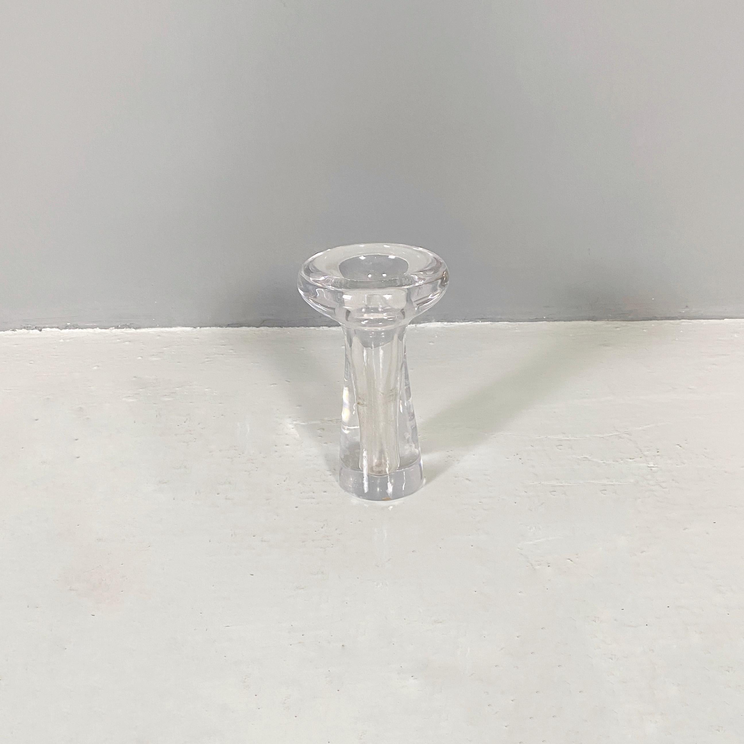 Italienische transparente Blumenvase aus Glas, Mid-Century Modern, 1960er Jahre (Moderne der Mitte des Jahrhunderts) im Angebot