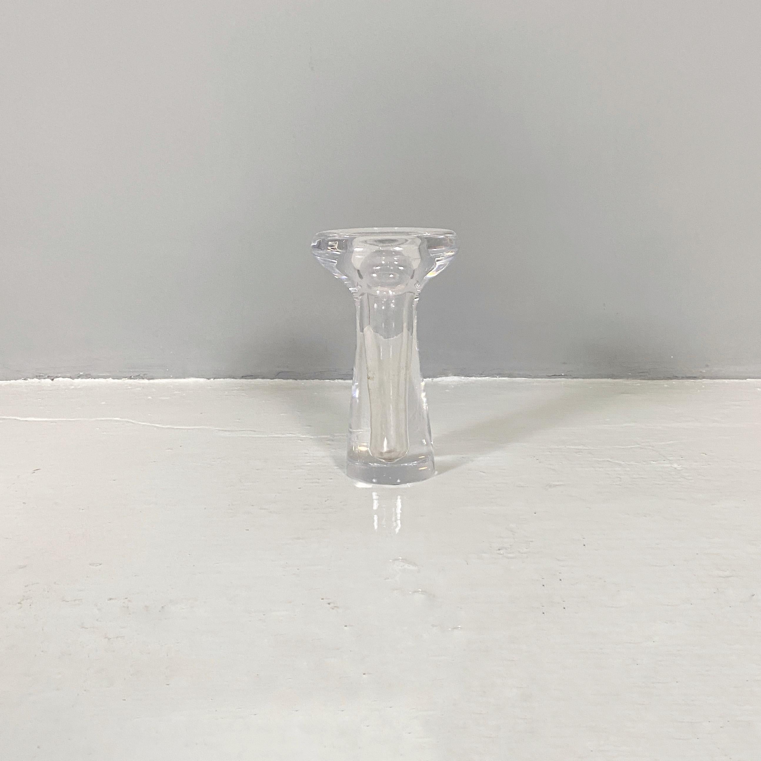 Mid-20th Century Italian Mid-Century Modern Transparent Glass Flower Vase, 1960s For Sale