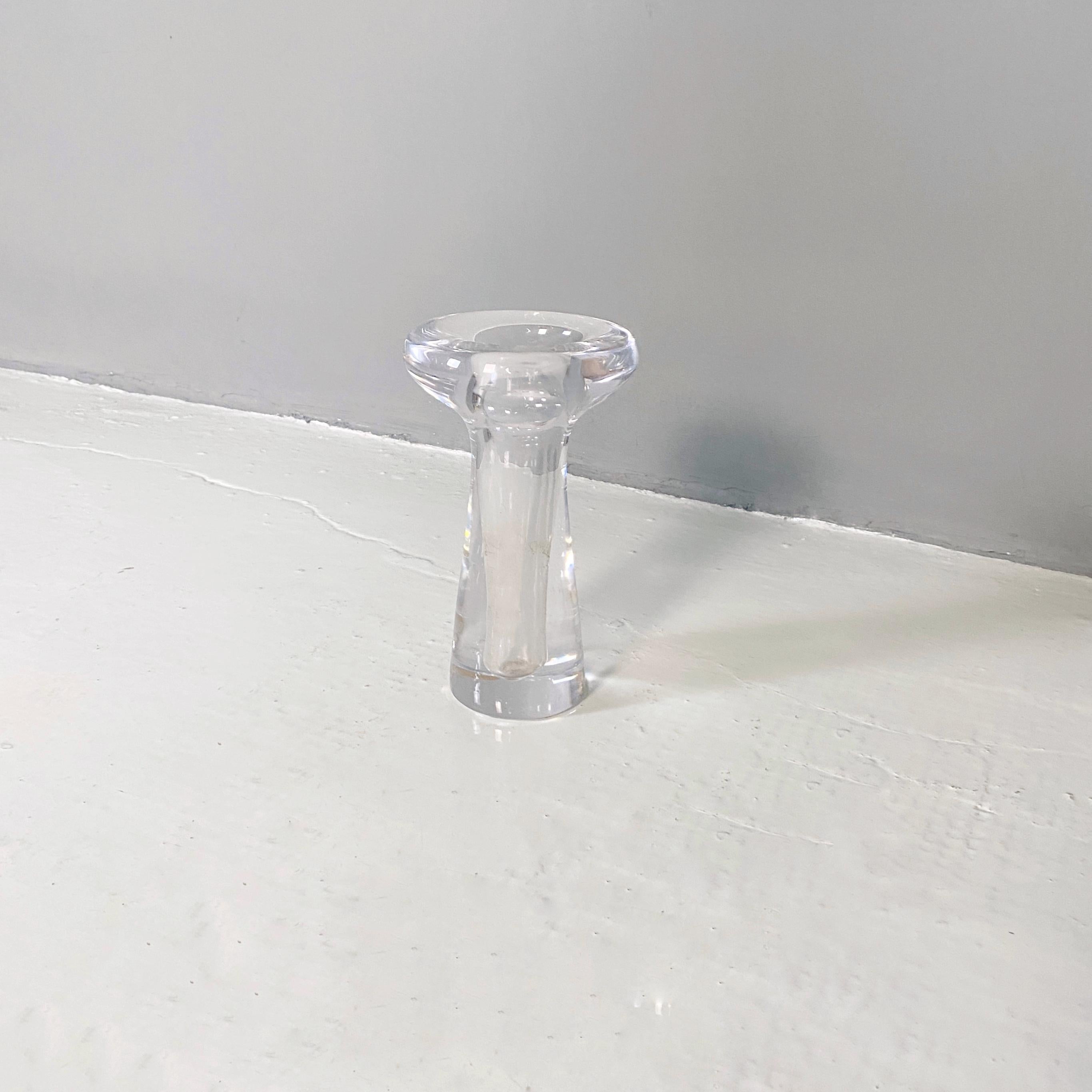 Italian Mid-Century Modern Transparent Glass Flower Vase, 1960s For Sale 2