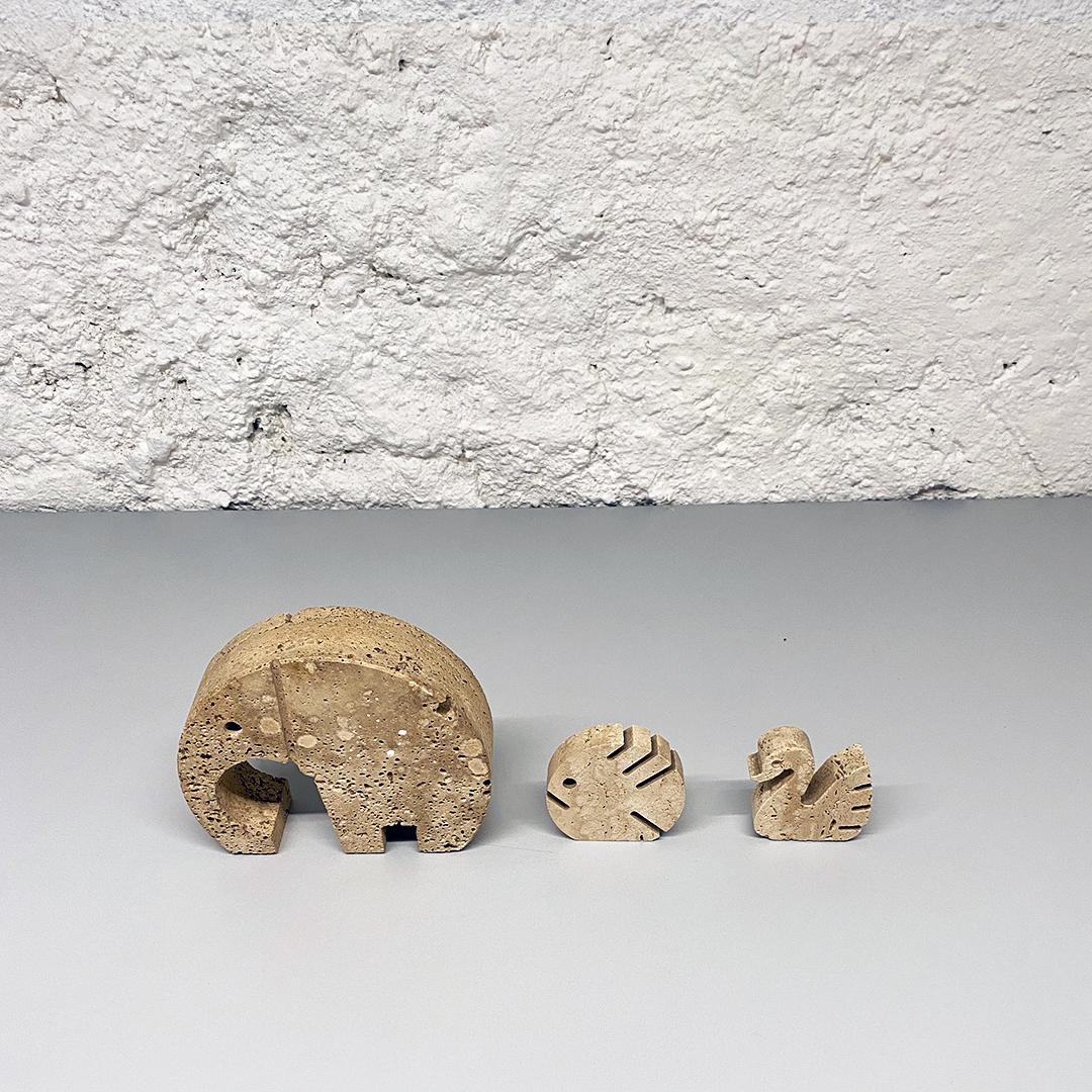 Italian Mid-Century Modern Travertine Animals by Mannelli Brothers, 1970s In Good Condition In MIlano, IT