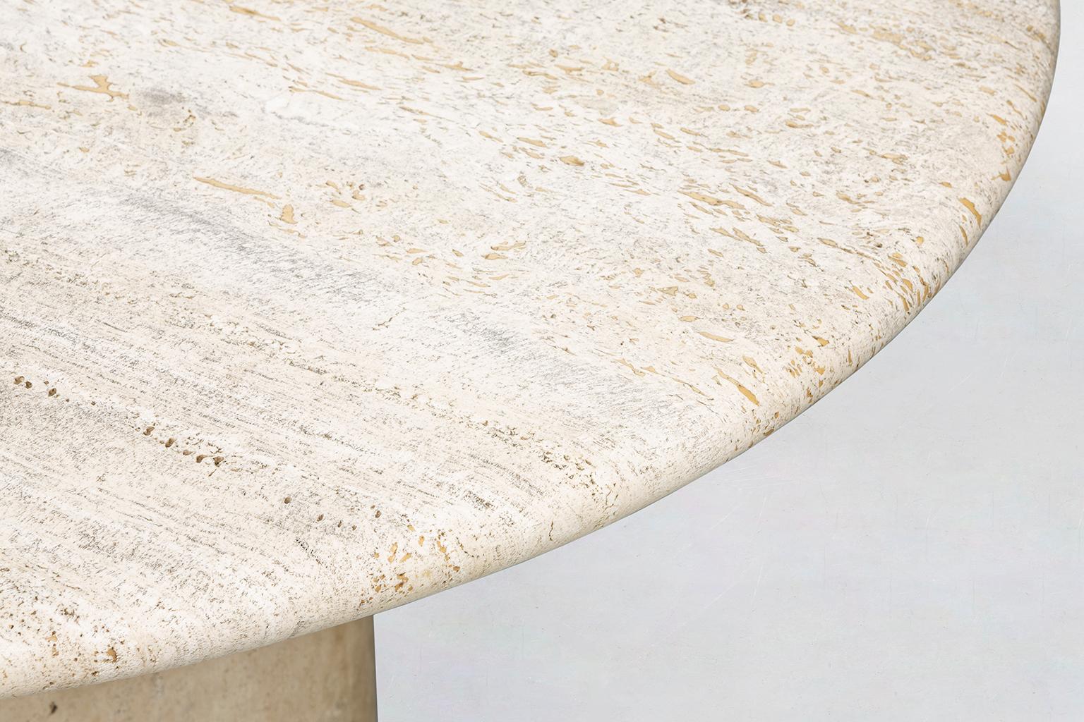 Late 20th Century Italian Mid-Century Modern Travertine Dining Table Dolmen by Cappellini, 1970s