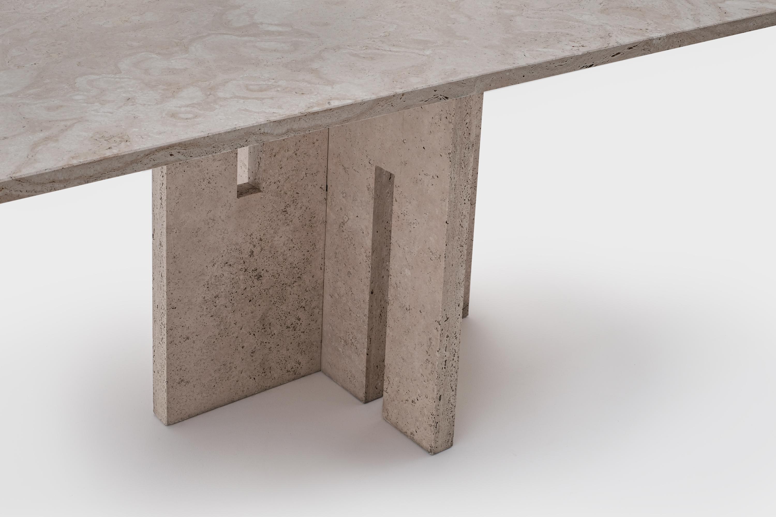 travertine dining room table