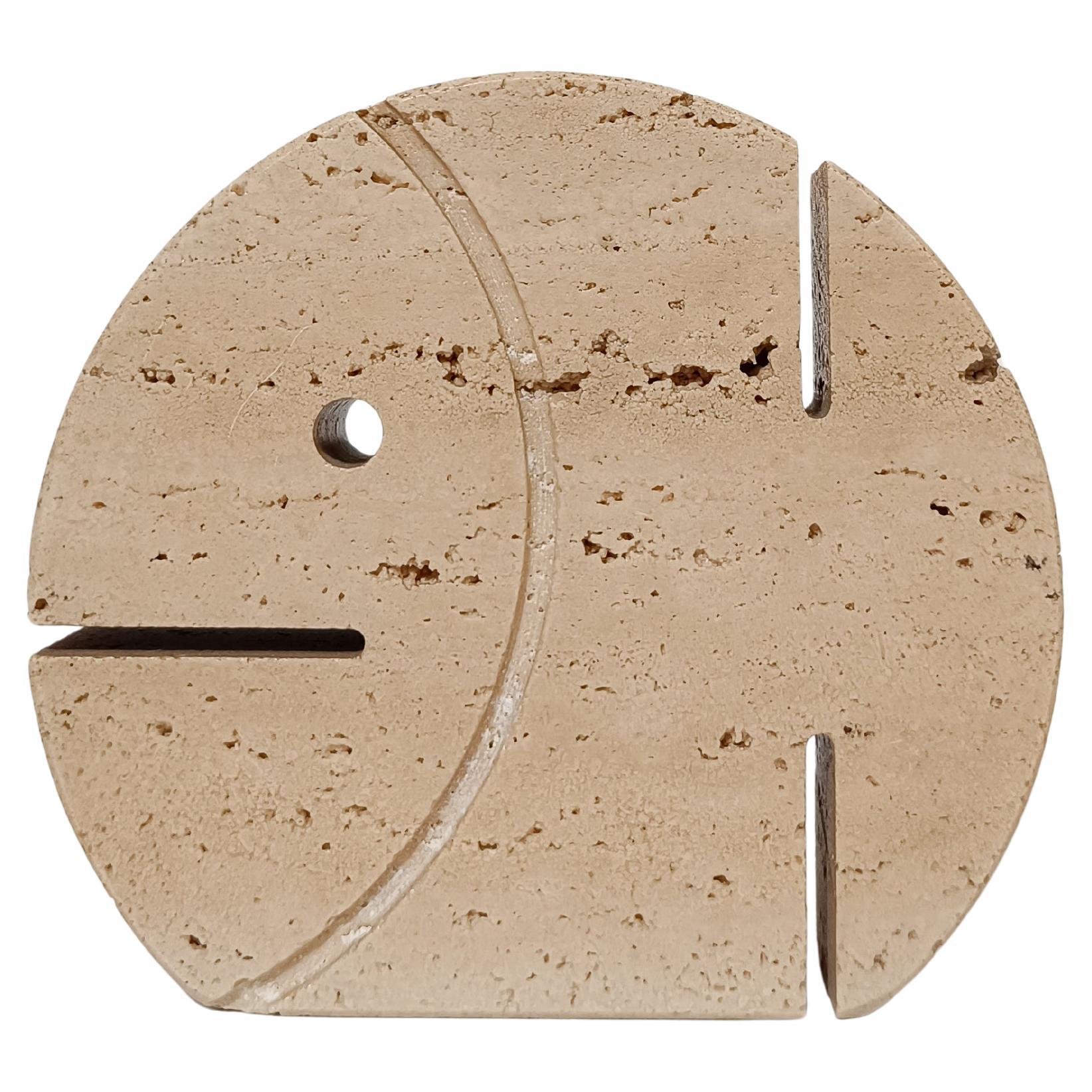 Italian Mid Century Modern Travertine Fish Sculpture in the style of Enzo Mari