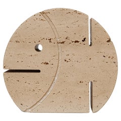 Italian Mid Century Modern Travertine Fish Sculpture in the style of Enzo Mari