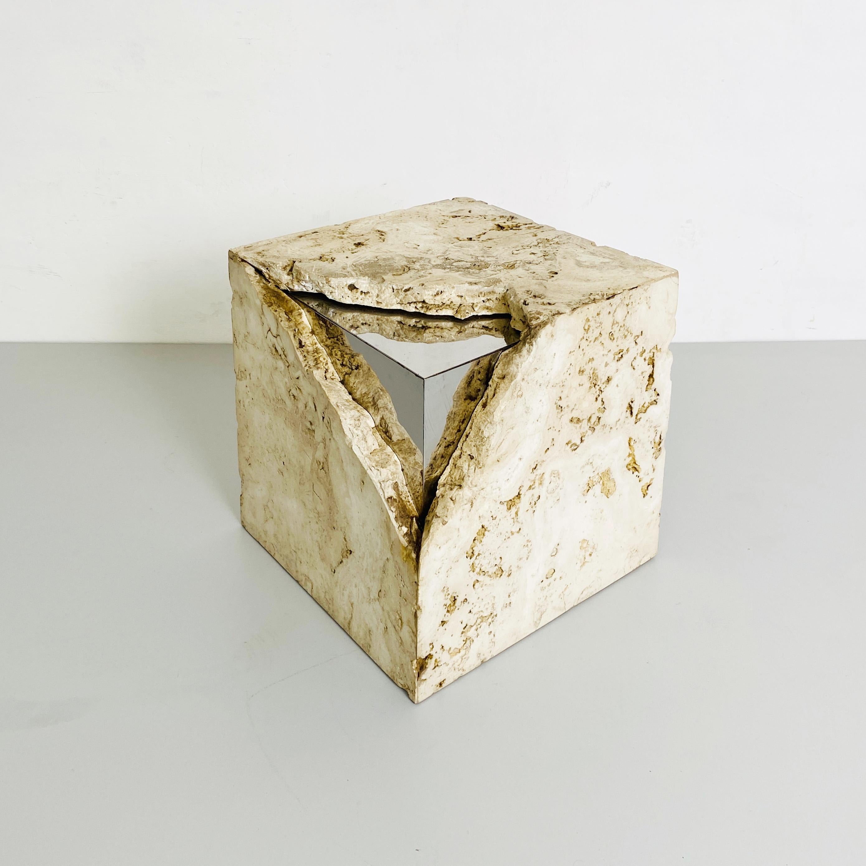 Contemporary Italian Mid-Century Modern Travertine Sculpture by Pacini, 2000s For Sale