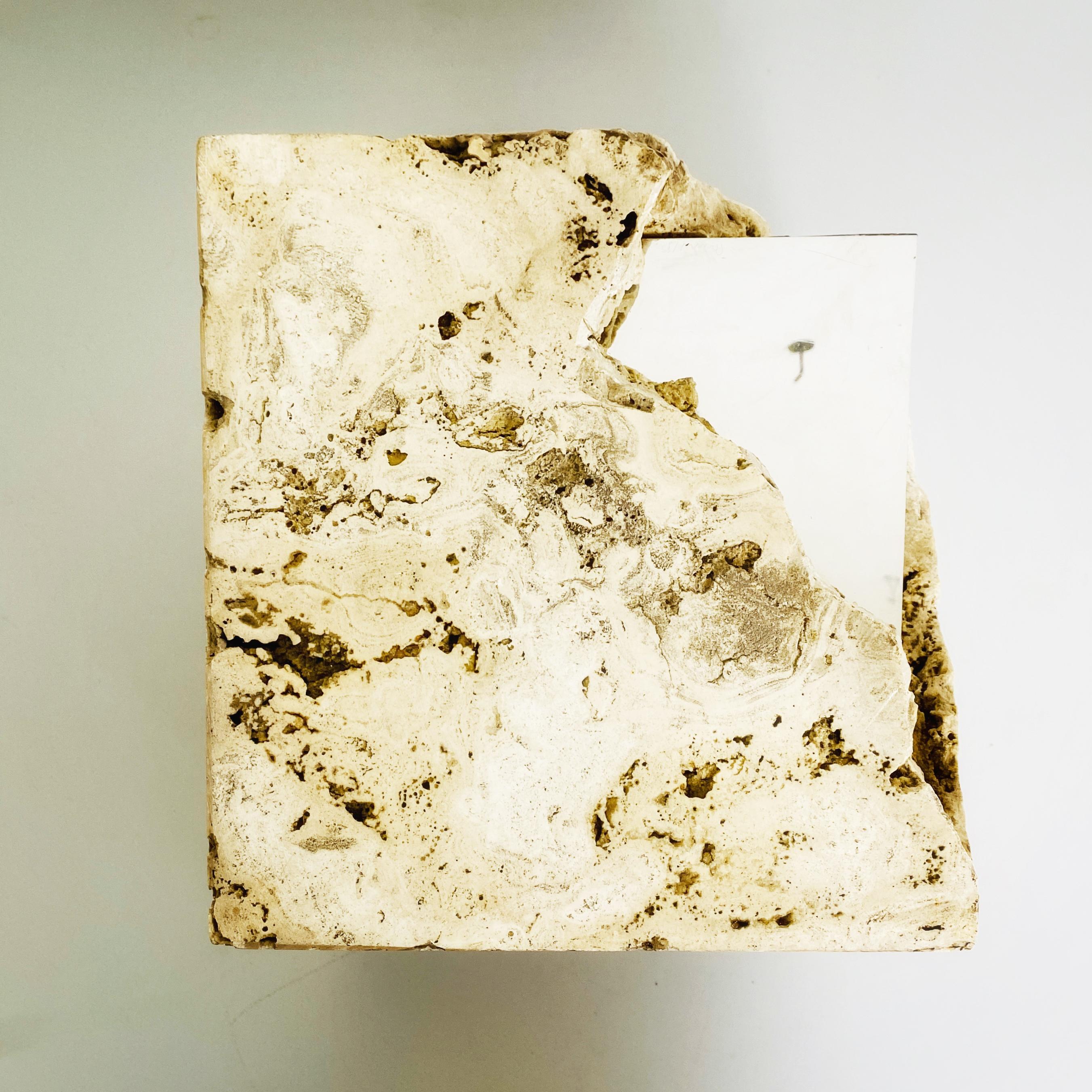 Italian Mid-Century Modern Travertine Sculpture by Pacini, 2000s For Sale 2