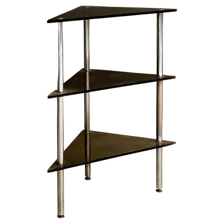 Italian MidCentury Modern Triangular Mini Corner Bookcase, 1970s For